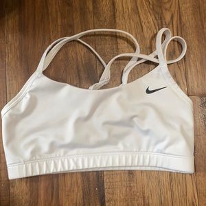 White Nike sports bra
